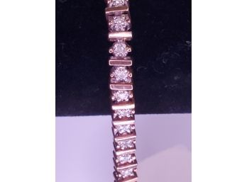 10k Gold 6'Bracelet With Diamonds