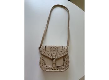 Cute Faux Leather Cross Body Punched Pattern Bag With Back Zip
