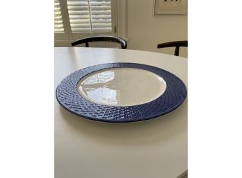 Tiffany & Co Blue Basket Weave Platter Art
