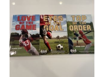 Set Of 3 John Coy Books - Love Of The Game, Eyes On The Goal, Top Of The Order