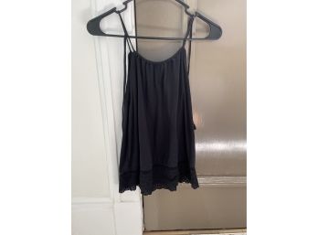 J. Crew Lace Trimmed  Black Strappy Top Size XS