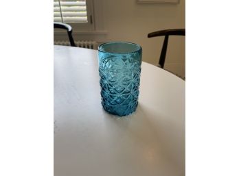 Anthropologie Blue Faceted Tumbler Or Bud Vase