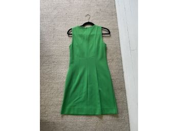 Diane Von Furstenberg DVF Size 4 Lime Green Thick Ponte Jersey Knit Shift Dress