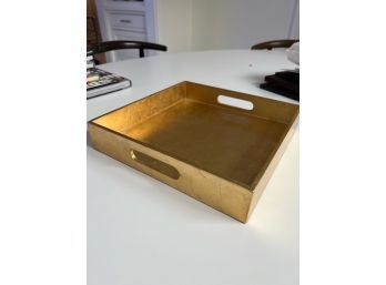 West Elm Gold Lacquer Square Tray Like New With Tag