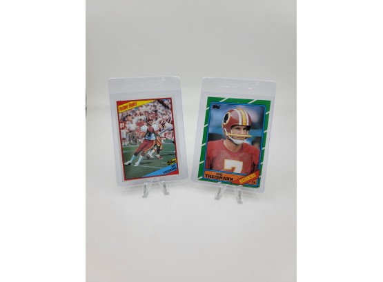 2 Joe Theisman Football Cards 1984 & 1986 Topps