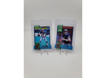1990 Topps Football Troy Aikman Rookie Card Plus Record Breaker Card