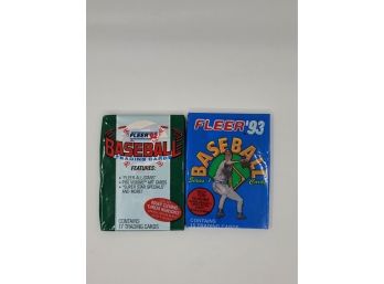 BASEBALL - 2 Packs Total 1992 Fleer And 1993 Fleer Series 1