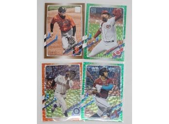 BASEBALL - 2021 Topps Parallel Cards X4 Flores, Bradley, Smith, Marte Numbered Cards