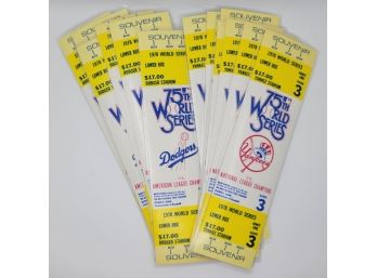 BASEBALL - 14 Souvenir Tickets 1978 World Series N.Y. Yankees L.A. Dodgers
