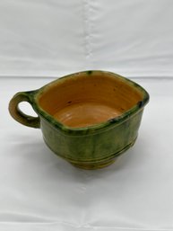 19th French Green Lead Glazed Terracotta Bowl