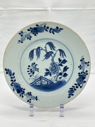 Repared 18th C. Chinese Blue And White Export Plate