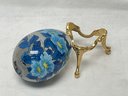 Hand Painted Hollow Glass Egg - VINTAGE