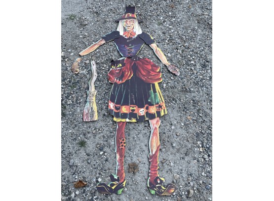 66' Large Articulated Paper Witch - Vintage Halloween Decor