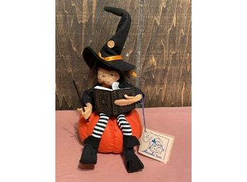 Witch Sitting On Pumpkin Annalee Doll 2012 Halloween