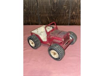 Vintage Red Toy Jeep - Pressed Steel TONKA