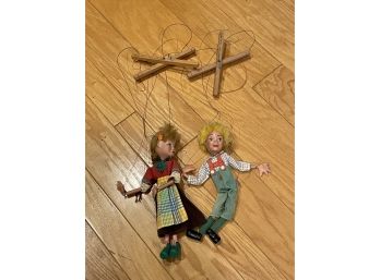 2 Vintage 12' Marionettes - Pelham Puppets - Made In England