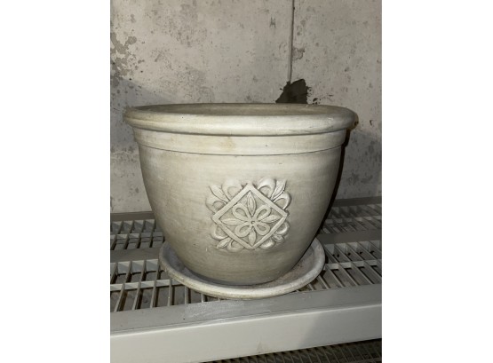 New England Pottery 'Carved Stone' Ceramic Planter, Flower Pot