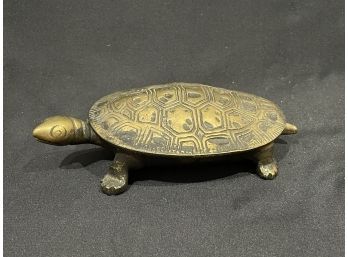 Vintage Brass Turtle Trinket Box