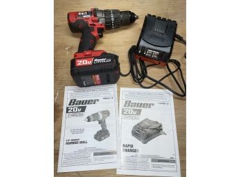 Bauer 1/2' Compact Hammer Drill - Cordless Lithium Ion Battery & Charger