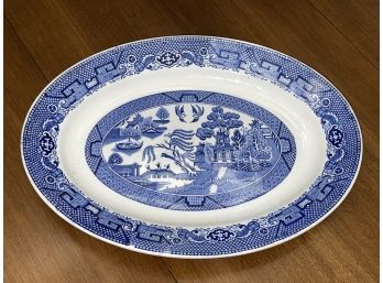 Vintage Blue Willow Serving Platter - Made In Holland