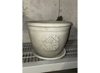 New England Pottery 'Carved Stone' Ceramic Planter, Flower Pot