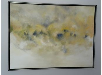 Interesting Abstract Painting On Canvas 41' X 31' Signed