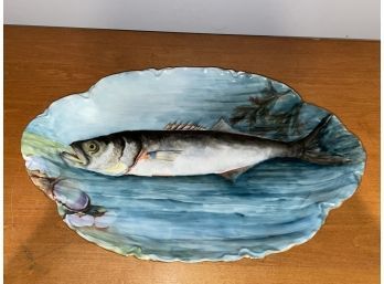 Antique Fish Plate Haviland France Limoges - Beautiful Hand Painted - Signed 1905