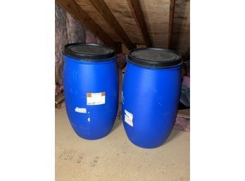 (2) Plastic Storage Barrels - Great For Rain Collection