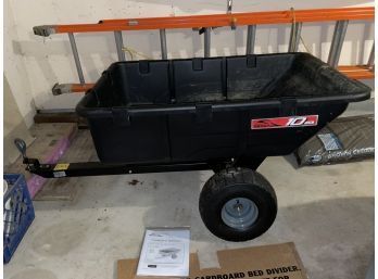 Brinley Lawn Tractor Utility Cart, Trailer 10 Cubic Feet