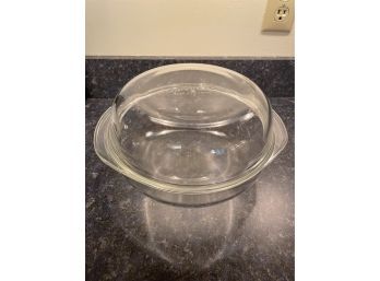 Vintage Pyrex Glass 3 Quart Oven Roaster (Top And Bottom)
