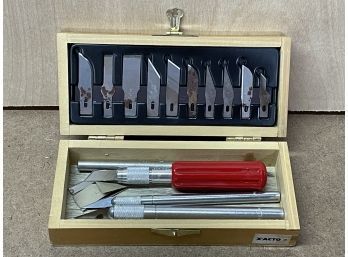 Vintage X-Acto Knife Set In Wooden Box