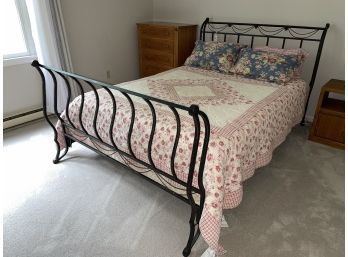 Iron Queen Sized Sleigh Style Bed