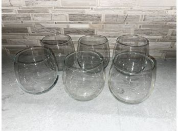 (Set Of 6) 4' Stemless Wine Glasses