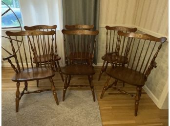 Set Of 6 Hitchcock Dining Room Chairs - Classic Stenciled Fantastic Condition
