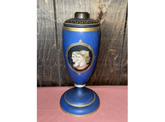 Beautiful Victorian Antique Glass Tall Urn Oil Lamp