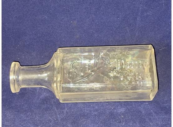 Albert Evitt's Drug Store, Pharmacy Glass Bottle - New Milford, CT Vintage