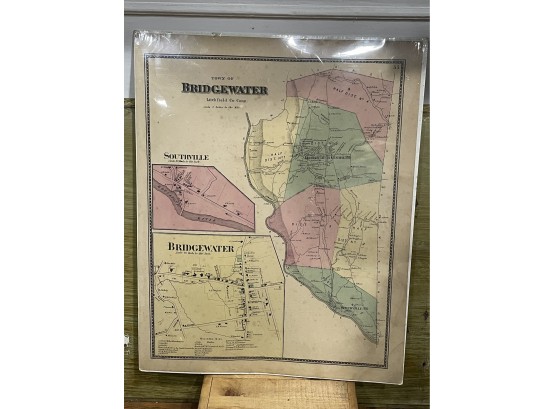 Original 1870 Bridgewater, Connecticut Map - Beers Atlas