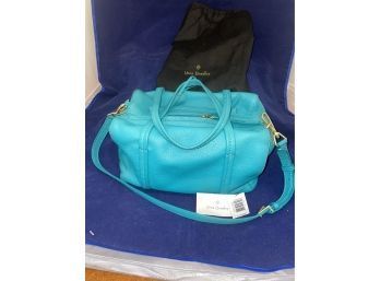Turquoise Blue Leather VERA BRADLEY Handbag, Purse & Travel Coffee Cup
