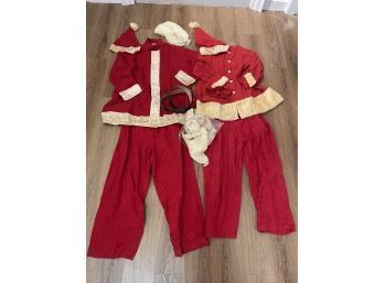 (2) Vintage Santa Claus Costumes, Outfits - Christmas Is Coming!