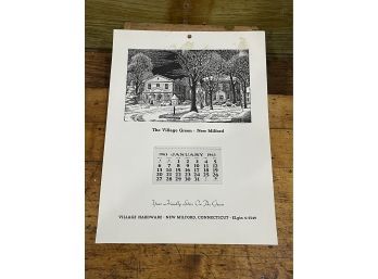1963 Village Hardware - New Milford, CT Advertising Calendar - Woldemar Neufeld