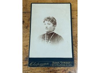 Antique New Milford, CT Woman Photo Portrait - Chipman Studio, Bank Street