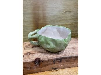 Antique Wannopee Lettuce Leaf Teacup - New Milford Pottery
