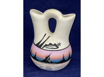 Native American Southwest Pottery Wedding Vase - Signed Sally Dine