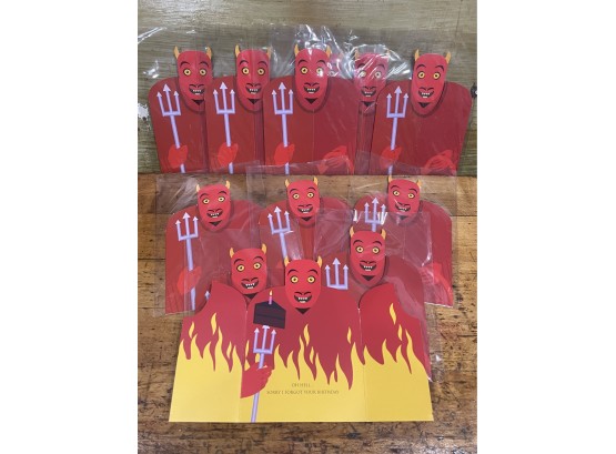 Lot Of 12 Funny Devil Birthday Cards 'Oh Hell...'