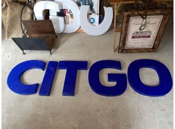 Genuine CITGO Gas Station Sign Letters - Blue - Gasoline Advertising