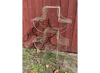 Vintage Mid Century Wire Pagoda Style Plant Stand