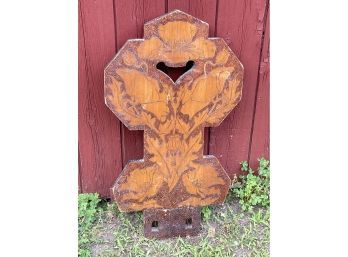Antique German Pyrography Chair Back