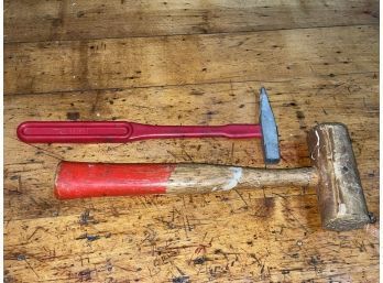 (2) Jewelry Making/Modeling Tools - Rawhide, Leather Mallet & Amati Hammer