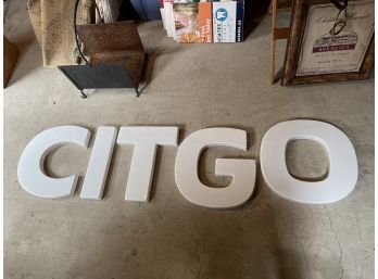 Genuine CITGO Gas Station Sign Letters - White - Gasoline Advertising