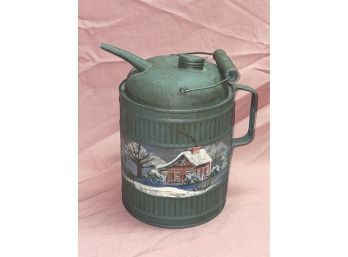 Vintage Folk Art Painted Oil, Gas Can